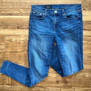 J. Crew Medium Wash Denim High Rise Toothpick Skinny Jeans women's size 29 Tall